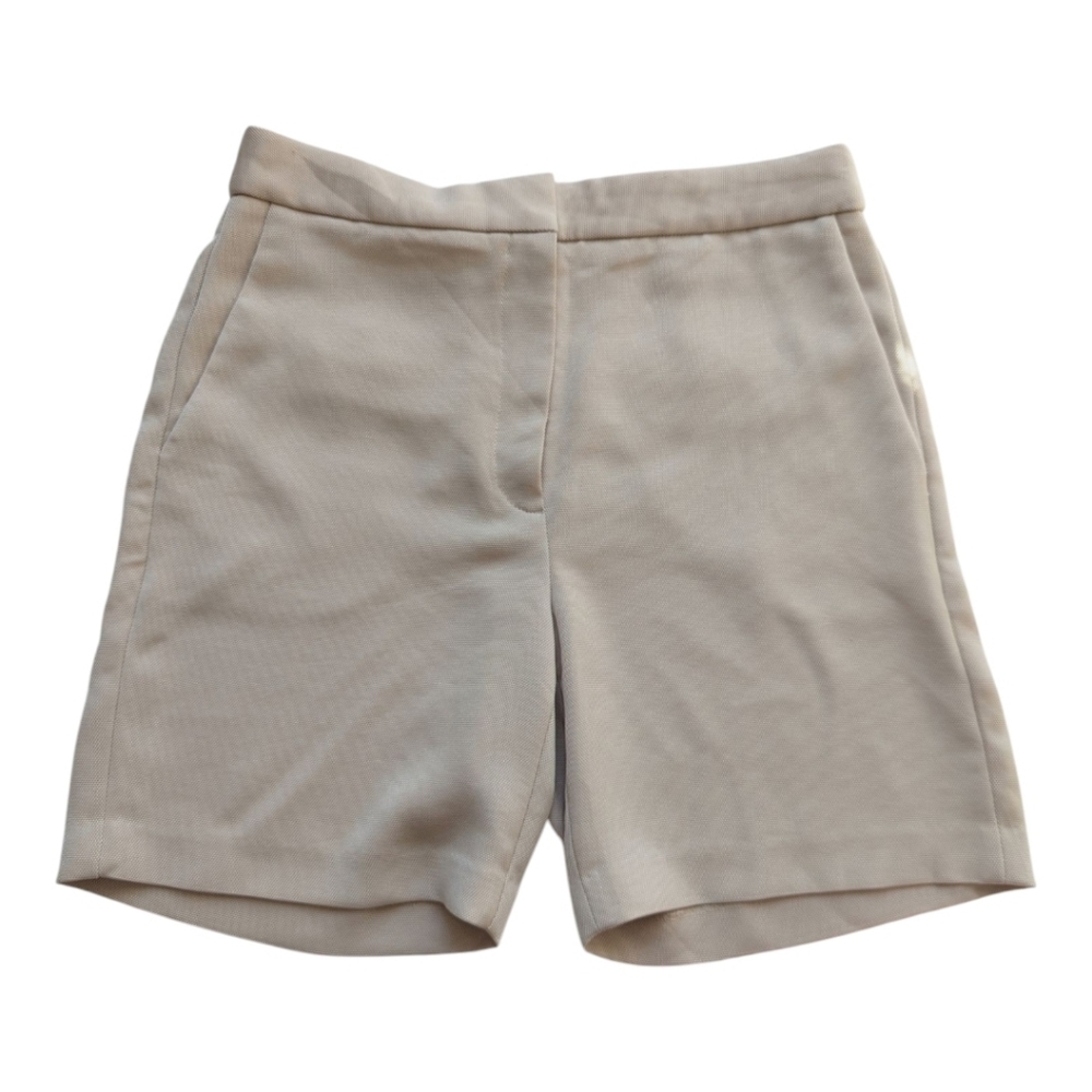 Aritzia Cream High-Rise Tailored Shorts